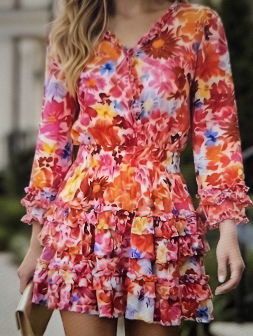 Cake For Dinner Meadow Print Ruffled Dress